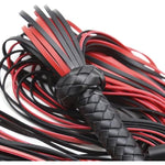 Leather Sex Flogger Bdsm Spanking Whips Tease Ticklers With Non-Slip Woven Handle Long Tassel Flirting Fantasy Cosplay Sm Adult Sex Toys (Red Black)