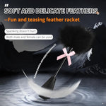 Sex Feather Ticklers Teaser With Leather Racket For Foreplay Teasing Mini Feather Multufunctional Feather Ticklers