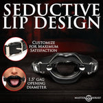 Juicy Lips Silicone Open Mouth Gag For Beginners, Men, Women, & Couples. Keeps Mouth Open. Adjustable Strap. Nickel-Free Metal And Vegan Leather. 1 Piece, Black.