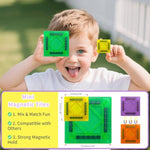 Mini Magnetic Tiles, 40Pcs Building Blocks Travel Set Magnetic Toys For Kids Ages 4-8 With Iron Case, Montessori Educational Toddler Puzzle Creativity Birthday Gift For Boys & Girls