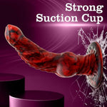 Thrusting Dildo Vibrator, 9.13 Inch Silicone Big Monster Dildos With 7 Thrusting And 7 Vibration Mode, G Spot Sex Toys With Suction Cup For Women,Men,Red-Black