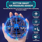 Hand Operated Flying Toy Drone For Kids, 360° Hands Free Motion Sensors Mini Drone With Cool Led Lights, Easy Indoor Small Ufo Toy Flying Ball Drone For 6 7 8 9 10+ Year Old Boys And Girls (Blue)