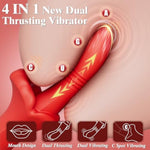 Thrusting Vibrator Sex Toys For Women - Adult Toys G Spot Vibrators With 10 Thrusting 10 Vibrating 10 Clitoral Vibration, Female Nipple Stimulator Double Dildo Rabbit Adult Sex Toys & Games For Couple