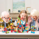 PicassoTiles 116pc Hedgehog Building Blocks Construction Toy Set with Interlocking Tiles Idea Book 4 Action Figure Characters and Decorative Eyes STEM Educational Playset for Kids Ages 3 Plus PTB116