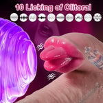 Thrusting Dildo Vibrators 10In Big Thick Dildo Licking Vibrator With 3 Thrusting & 10 Vibranting & Heating Licking Modes,Realistic White Skin Dildos Suction Cup Adult Toys For Women & Couples