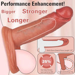 Penis Sleeve 1.5" Cock Extender Body Safe Liquid Silicone Cock Sleeve Realistic Penis Enlarger For Erection Enhancement, Adult Men Sex Toys Reusable Penis Extender (Inside Length 4.3'')