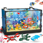 Fish Tank Building Block, Lighting Aquarium Building Sets For Adults And Kids Including Ocean Jellyfish, Dolphin, Turtle, Crab, Animal Building Toys For Boys Age 8-12, 725Pcs