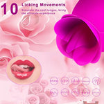 Clitoral Licking Tongue Vibrator With 10 Strong Vibration Modes, Clit Mini Rose Vibrator For Nipples And Clitoris Quick Orgasm, Rechargeable & Waterproof Adult Sex Toy For Women And Couples