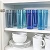Cafe Plastic Reusable Tumblers (Set of 16) 20-ounce Water Cups Coastal Colors | Restaurant Style Drinking Glasses Value Set, Stackable, BPA-free, Made in the USA | Top-rack Dishwasher Safe
