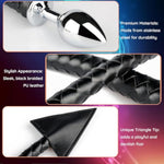 Anal Plug With 108Cm Devil Tail, 3.5Cm Stainless Steel Butt Plug With Pu Leather Whip Tail 2 In 1 Sexy Buttplug Tail Sex Toys Flirt For Women Men Adult Couples Play