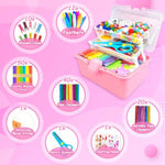 Kids Arts and Crafts Supplies Kit with 3000+ Accessories for DIY Projects, Ages 4-12, Red