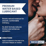 Swiss Navy Premium Water-Based Lubricant - 12 oz - Lubricating Gel for Men, Women & Couples - Toy Safe - Non-Staining Formula - Compatible with Latex & Condoms