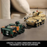 Boxer & Stryker Military Vehicles Building Sets Compatible With Lego, Armored Tank Model Kit For Kids, Great Army Toys For Boys Kids, Teens Ages 8+