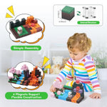 Magnetic Blocks-100Pcs Build Magnet Magic Forest World Set Magnetic Building Blocks, Stem Sensory 0.98” Magnet Cubes For Kids Toddlers For Boys & Girls Ages 3 4 5 6 7 8 9 10 12