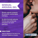 Swiss Navy Sensual Arousal Gel - 6 oz - Water-Based Gel for Men, Women & Couples - Slick, Long-Lasting, Stay-On Formula - Easy to Clean