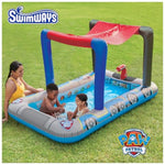 SwimWays Paw Patrol Deluxe Inflatable Pool, Above Ground Pool with Canopy and Fast Inflation for Kids Aged 3 & Up
