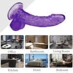 Realistic Dildos Adult Sex Toys For Couples, 6.1" Small Purple Dildo With Suction Cup, Horse Fantasy Dildo Women Sex Toy For Vaginal G Spot Stimulator, Strap On Anal Dildo Female Sex Toy For Men