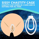 Chastity Devices For Sissy Male Effortlessly Feminize With Chastity Clip Cage Lock Penis Ring Bondage Sex Toys Discreetly Conceals Bulges Penis Cage Trainer (Transparent-L)