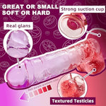 Realistic Dildo Clear Silicone 7.8" Purple-Red Gradient Dildo With Strong Suction Cup For Women Hand Free Play Flexible Soft Penis Dong, Adult Sex G-Spot Dildos Toys For Vaginal And Anal Stimulation