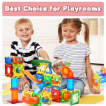 85Pcs Marble Run Magnetic Tiles Toy Building Blocks Stem Educational Child Brain Development Kit Magnet Construction Toys For Boys Girls Kids Age 5 6 7+ Years Old