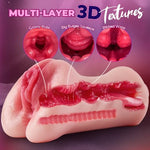 3-in-1 Realistic Male Masturbator with Mouth Vagina & Anal Openings