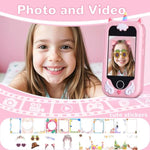 Kids Smart Phone Toys For Girls - Christmas Birthday Gift For Kids Aged 3-10, Toddler Toys Cell Phone With Dual Camera, Music Player, Educational Learning Games With 32Gb Memory Card, Pink