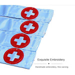 Sex Kit Nurses Restraints 7 Set Fabric Velcro Collars/Handcuffs/Ankle Cuffs/Blindfolds/Gags/Chains/Crossbuckles Bdsm Toys Gear & Accessories For Adult Couples Role Play (Pink)