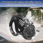 Honeycomb Chastity Cage With 3-Way Fixed Leather Belt, Men'S Gay Leather Thong Chastity Underwear Sex Toys, Small Locking Penis Cage Set For Men, Women And Couples (P04-Micro-Pink)