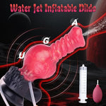 Squirting Dildo Inflatable Sex Toy, Fantasy Dog Wolf Dildo, Ejaculating Silicone Jetting Butt Plug Suction Cup Penis, Realistic Knot Monster Sex Toys for Men Women Beginners