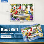 500 Piece Birds Bath Flower Fence Puzzle for Adults and Seniors