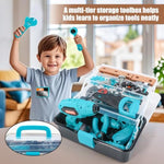 Kids Tool Set – Pretend Play Toddler Tool Set With Tool Box, Electronic Toy Drill, Screwdriver, Screw Construction Kits, Educational Tools For Kids Ages 3,4,5,6,7 Years Old, Boy Girl