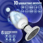 Electric Shock Vibrating Butt Plug, Estim Metal Anal Plug Men Male Prostate Massager Anal Sex Toys With 10 Vibrating & 6 Electric Shock Modes, Remote Control