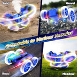 360°Rotating Remote Control Car, 4Wd Rc Cars With Cool Spray, 2.4Ghz Double Sided Rc Stunt Truck For 6-13 Year Old Boy Toys Birthday Gift