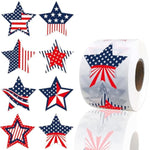 500 PCS Patriotic Stickers - Large Star, American Flag, 4th of July, Memorial Day Decorations