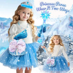 Toys For Girls Gifts Kids Makeup Kit Winter Princess Dress Up Real Makeup/Nail Polish/Snow Wand/Purse/Ice Light Up Skirt, Christmas Birthday Gift Pretend Play For Toddlers 3 4 5 6 7 8 Years Old
