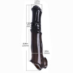 Huge Monster Penis Sleeve Male Penis Extender Sleeve With Cock Ring, Realistic Penis Enlarger Sleeve With 2.75" Extended Solid, Penis Extension Sleeve Adult Sex Toy Men Sex Tools (Black-L)