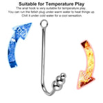 Stainless Steel Anal Hook Fetish Bondage Hook Sex Toys Steel Anal Plug Rope Hook Bondage With Smooth Anal Ball Sex Games Unisex Fetish Toy For Couple Lovers (3 Anal Balls)