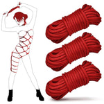 Sex Bondage Bdsm Restraints Rope - 3Pack 10M/32Ft Cotton Sex Rope Set For Bdsm Beginner, 8Mm Shibari Ropes Sex Bondage Restraint Kit Fetish Sm Game Adult Sex Toys For Women Men Couples(Red)