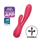 Mono Flex Connect App Vibrator Sex Toy | Adult Toys For Women | Rabbit Vibrator + App | Vibrating Sexual Pleasure Device | Stimulation Vibrators | Woman Sextoy (Red)