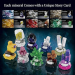 Mineral Display Building Blocks Set 794Pcs, 9 Pack Gemstone Models, Crystal Rock Collection Stem Geology Bonsai Gems Home Office Decor, Compatible With Lego For Kids Adults Boys Girls 6+