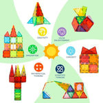 130PCS Magnetic Building Blocks Set with 2 Cars for Kids, Educational Toy for Learning and Fun