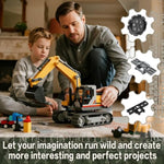 214Pcs Technical Tank Track & Wheel Set Treads Chain Links Tank Robot Sleigh Car Motorcycle Toy Accessories Compatible With Legoes And Major Building Brands, Gift For Kids Ages 6 7 8 9 10 11 12+