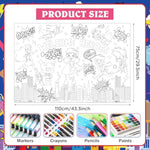 Hero-Themed Giant Coloring Poster for Kids, Inspirational Cityscape Art Activity
