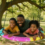 Tree Swing, 43'' / 48'' Saucer Swing For Kids And Adults, Astm Approved Swing Sets With 900Lbs Weight Capacity, Backyard Or Playground, Waterproof And Uv-Resistant Mat, Adjustable Hanging Straps