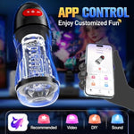 Male Masturbator Sex Toys For Men - 3D Transparent Penis Pump App Control, 9 Sucking & 10 Vibrating Adult Male Sex Toy, Hands Free Pocket Pussies Stroker, Sex Machine Adult Sex Toys & Games