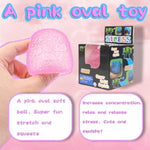 Kids Textured Multi Ball Set For Sensory Exploration, Soft Sensory Squeeze Toys For Boys Girls, Age 3 To Adult (Pink Ellipsoid)