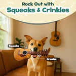 Acoustic Guitar Dog Toy – Christmas & Birthday Dog Gift, Interactive Squeaker & Crinkle, Plush & Cute, Fun Puppy Stocking Stuffer
