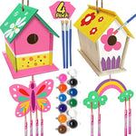 4 Pack DIY Bird House Wind Chime Kit for Children's Crafts Ages 4-8