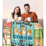 Cute Puppy Corgi Blankets Gifts For Corgi Lovers Women Grils,Corgis Plush Stuff Throw Blanket Dog Lovers Gifts For Kids Women Men Aults 60"X50"