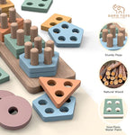 Montessori Toys For 1+ Year Old – Wooden Shape Sorter & Stacking Puzzle – Toddler Learning, Fine Motor Skills & Developmental Toy For Boys & Girls